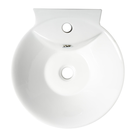 Alfi Brand ALFI brand ABC113 White 17" Round Wall Mounted Ceramic Sink with Faucet Hole ABC113